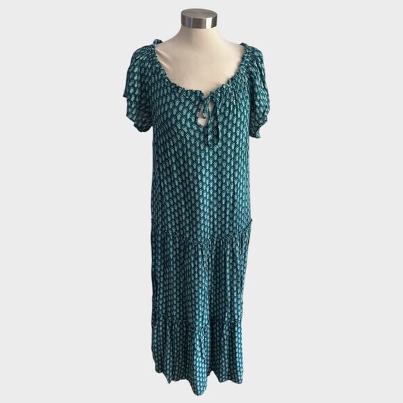 Patrons of Peace Womens Small Green Long Maxi Dress 100% Rayon - Picture 1 of 8